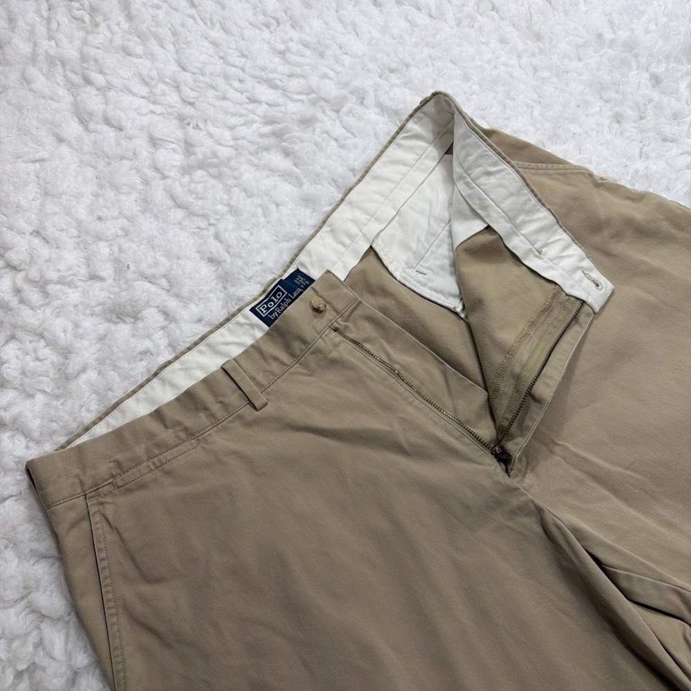 Vintage Polo Ralph Lauren Prospect Shorts Mens 42 Tan Khaki Canvas Twill Chino